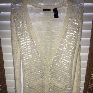 NWOT sequined Moda International cardigan